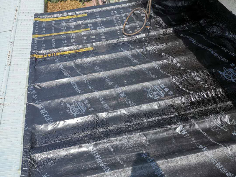 陽(yáng)臺(tái)雨棚防水處理：1.清潔雨棚的表面;2.在需防水處理的區(qū)域涂上基層防水涂料，當(dāng)其仍為濕潤(rùn)時(shí)，把適合尺寸的縫織聚酯布鋪于其上，確?？p織聚酯布不起泡，不起皺，再用基層防水涂料浸透縫織聚酯布，至全干;3.最后涂?jī)蓪颖韺臃浪苛?4.養(yǎng)護(hù)。