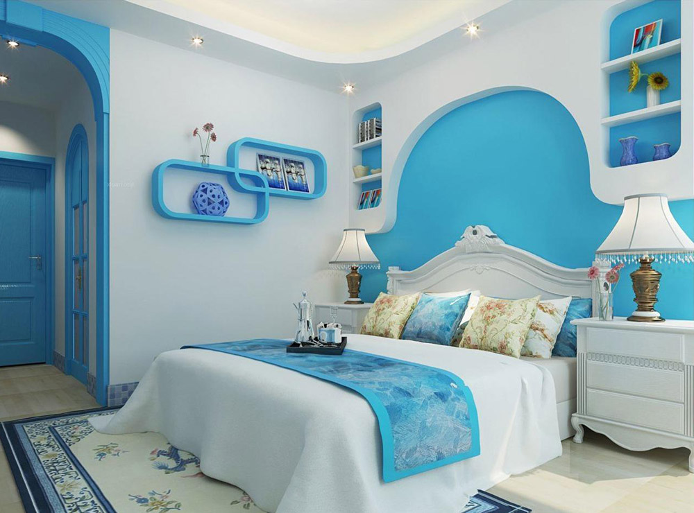 蔚藍(lán)色的地中海墻面，海天一色設(shè)計，艷